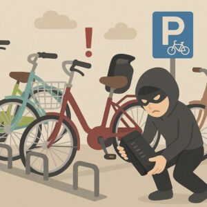 駐輪場で電動自転車が盗まれるパターン