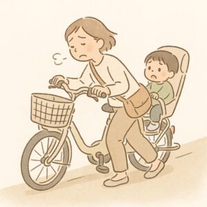 思ったより重たくて押し歩きがつらい