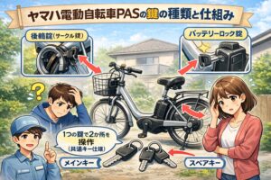 ヤマハ電動自転車PASの鍵の種類と仕組み