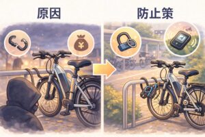 電動自転車が盗まれる原因と防止策