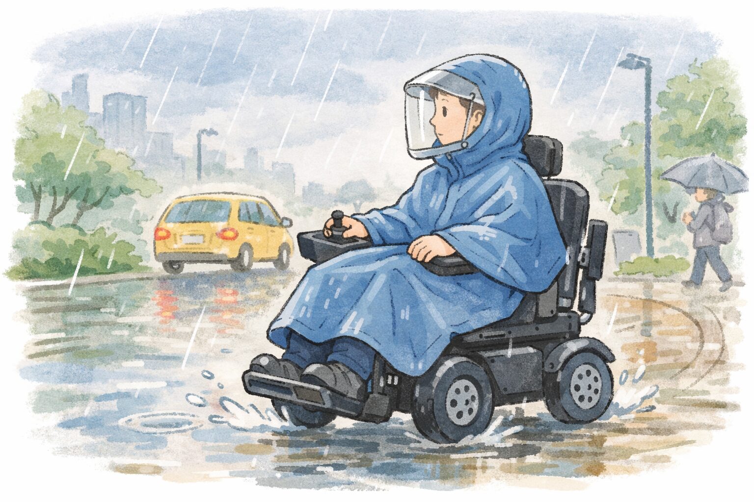 電動車椅子用レインコートは必要？雨の日対策と選び方