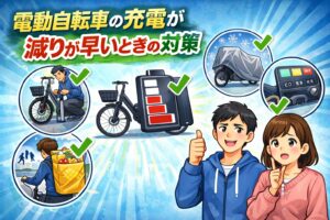 電動自転車の充電が減りが早いときの対策