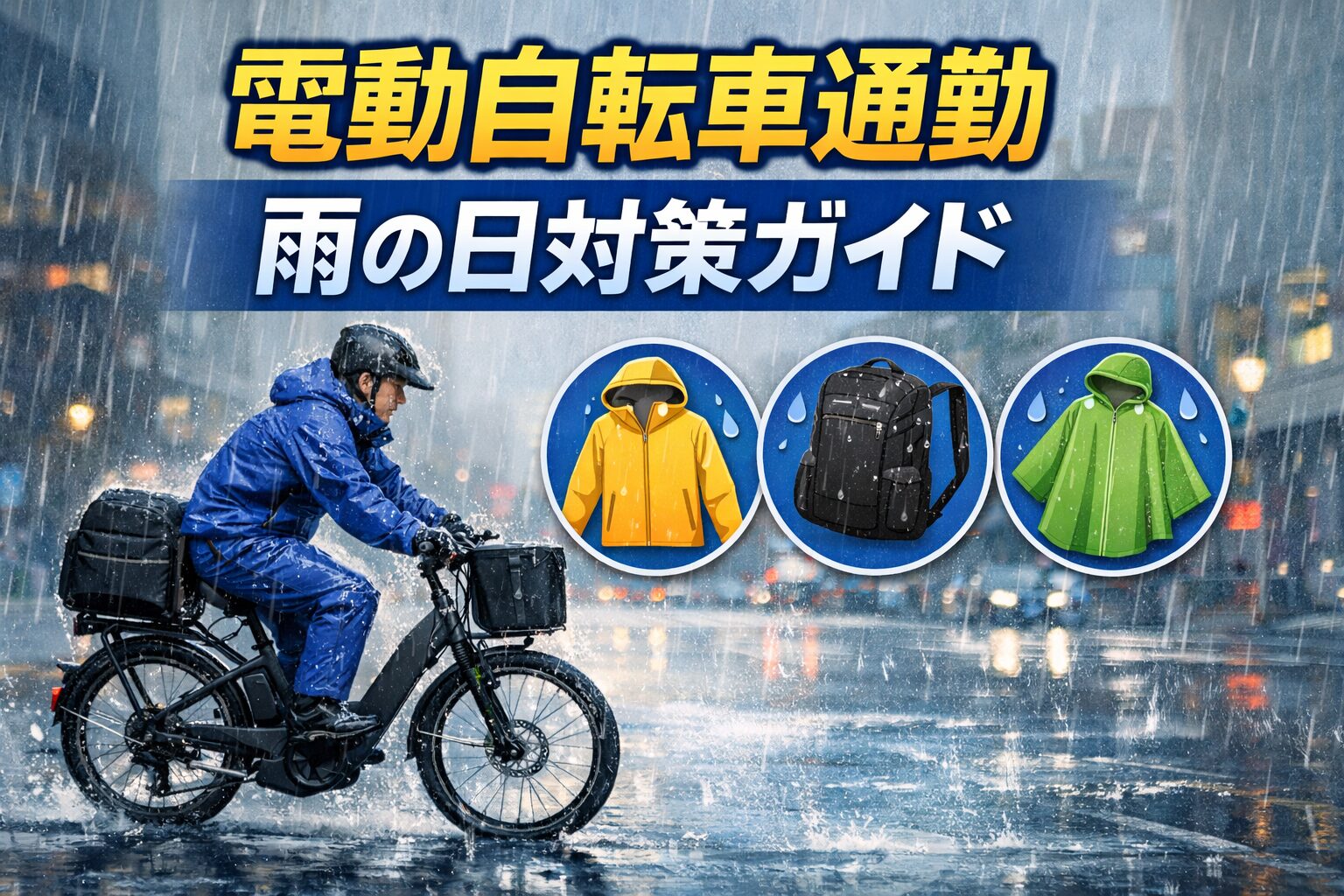 電動自転車通勤は雨の日どうする？対策とおすすめ装備