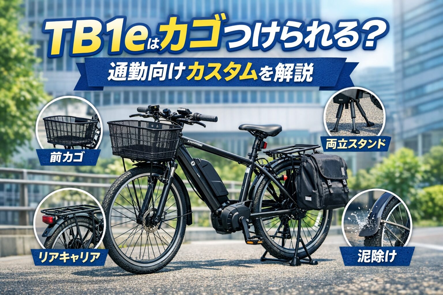 TB1eはカゴつけられる？通勤向けカスタムを解説
