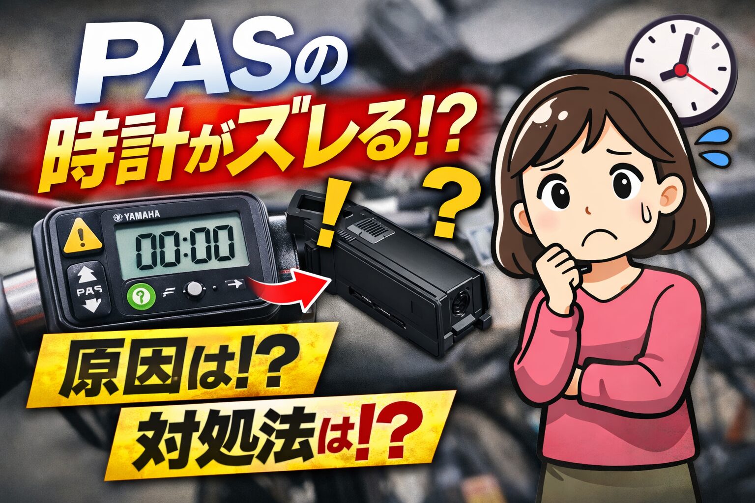 電動自転車PASの時計がずれる原因と対処法【何度もリセットされる理由】